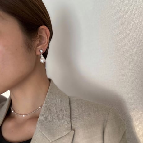 opal star motif pierce / earring