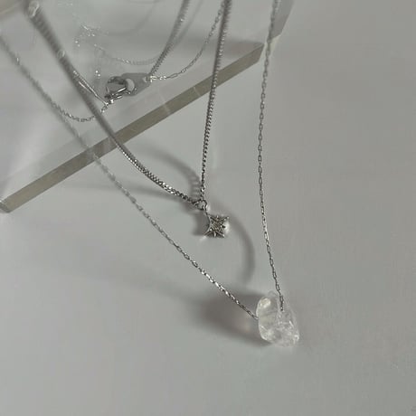 ［quartz  × star ］silver necklace