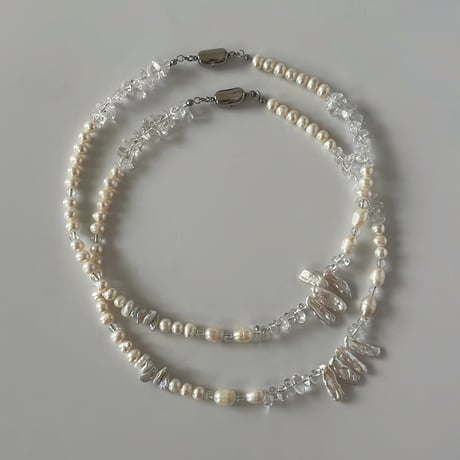 quartz   pearl  necklace