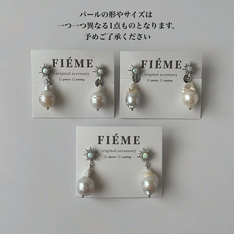 opal star motif pierce / earring