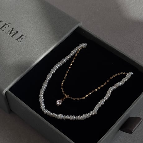 《setitem》Pearl & Chain Layered Necklace