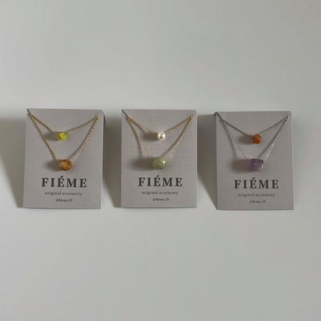 ［jade × perl］double necklace