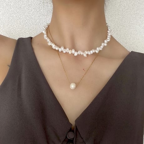 baroque perl  long necklace - 02