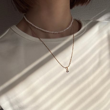 《setitem》Pearl & Chain Layered Necklace