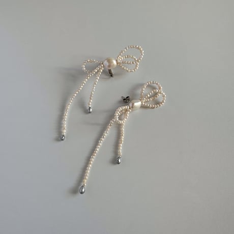 Aria - ribbon motif  pierce / earring
