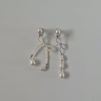 ［silver］ yui  - ribbon motif /  pierce earring