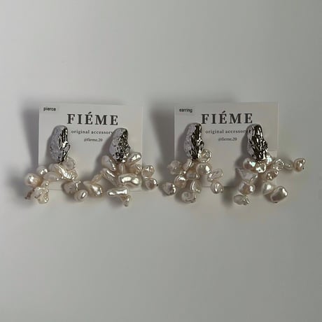 ［silver］つぶつぶパールピアス / イヤリング