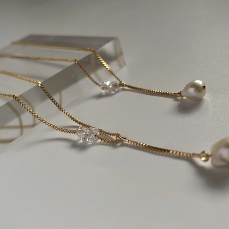 tiny drop pearl necklace