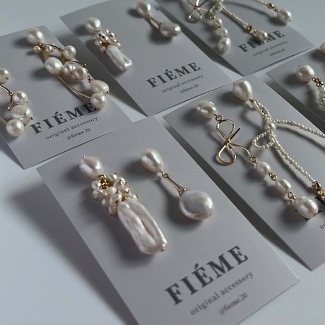 water perl  asymmetry pierce / earring