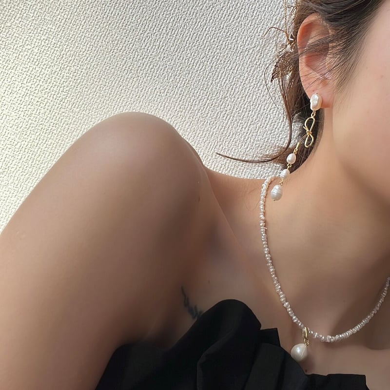 （23）アクセサリー　イミテーション　ネックレス　ピアス　指輪　ブローチ ネックレス & ピアス / イヤリング 2点セット (BC-PN9
