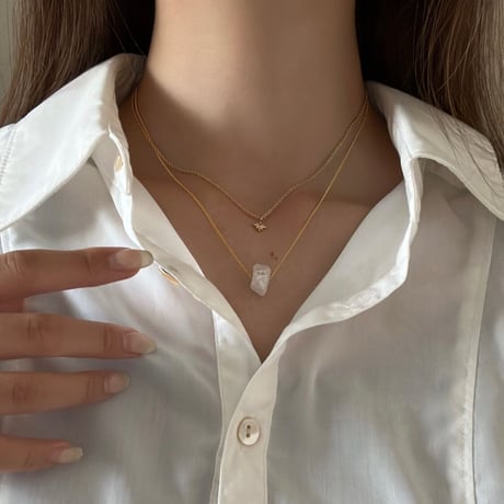 ［ quartz ］gold necklace
