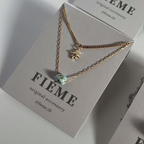 ［ Larimar × star ］gold necklace