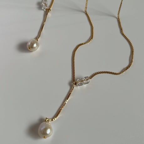 tiny drop pearl necklace