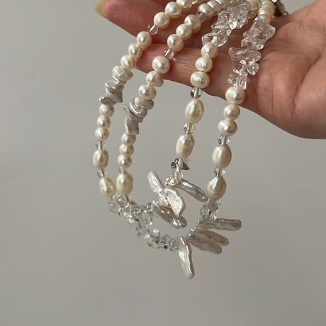 quartz   pearl  necklace