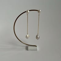 ［gold］long perl pierce / earring -01