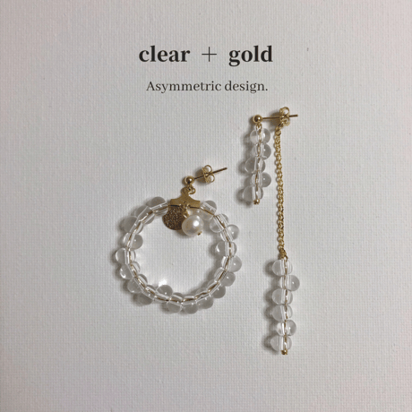 クリア　アシンメトリーピアス