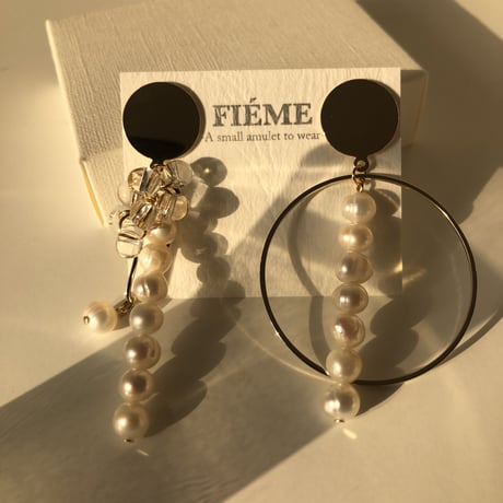 淡水パール×フープピアス/イヤリング/サージカルステンレス
