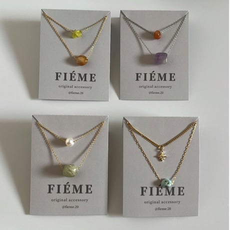 ［jade × perl］double necklace