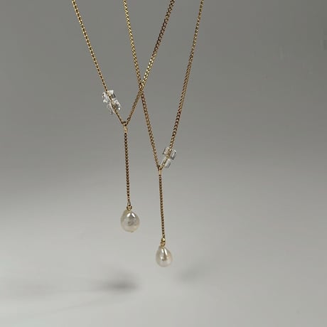tiny drop pearl necklace