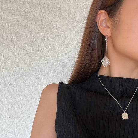 glas beads  -  asymmetry pierce /  earring