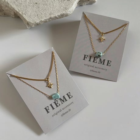 ［ Larimar × star ］gold necklace
