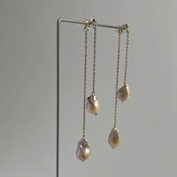 ［ gold］long perl pierce / earring -02