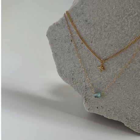 ［ Larimar × star ］gold necklace