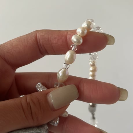 quartz   pearl  necklace