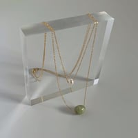 ［jade × perl］double necklace