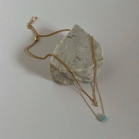 ［ Larimar × star ］gold necklace