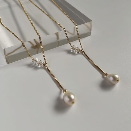 tiny drop pearl necklace