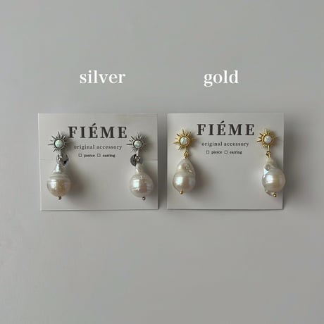opal star motif pierce / earring