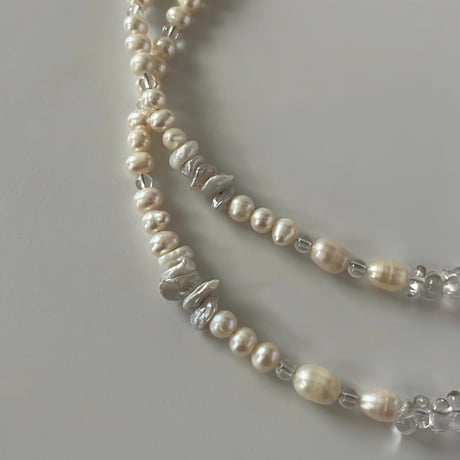 quartz   pearl  necklace