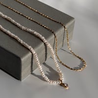 《setitem》Pearl & Chain Layered Necklace