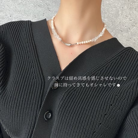 quartz   pearl  necklace