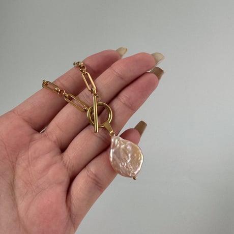 ［pink perl］mantel necklace