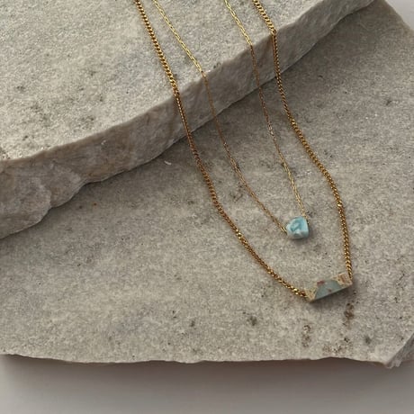 ［ Larimar × agate ］necklace