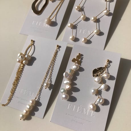 バロックパール　ボタニカルピアス/イヤリング/サージカルステンレス