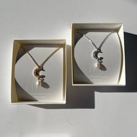 ［全2色］ムーン×淡水パール　ネックレス