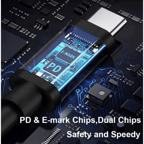 100W/5A対応 eMarker内蔵 USB PD トリガーケーブル DC 18V-20V 電源プラグ 充電用ケーブル 1.8m DELL 用  (7.4mm/5.0mm)