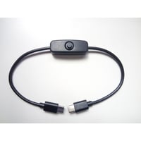 ON/OFF スイッチ付き Type-C 電源ケーブル  (Type-Cプラグ/Type-Cプラグ)  5V出力 給電・充電のみ 押ボタンスイッチ　（ショートタイプ)