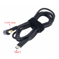 [PDC-5533] USB Type-C PD トリガーケーブル DC 20V 電源プラグ 充電ケーブル 1.5m Samsung 用 (5.5mm/3.3mm)