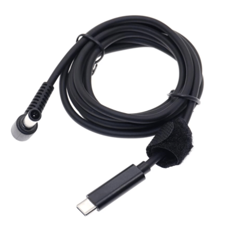 [PDC-6544] USB Type-C PD トリガーケーブル DC 20V 電源プラグ 充電ケーブル 1.5m Sony VAIO 富士通 用 (6.5mm/4.4mm)