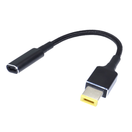 [PDE-1145] 100W 対応 eMarker内蔵 USB PD トリガーケーブル DC18V-20V 電源プラグ 充電用ショートケーブル ノートパソコン用 (□11.0mm×4.5mm)