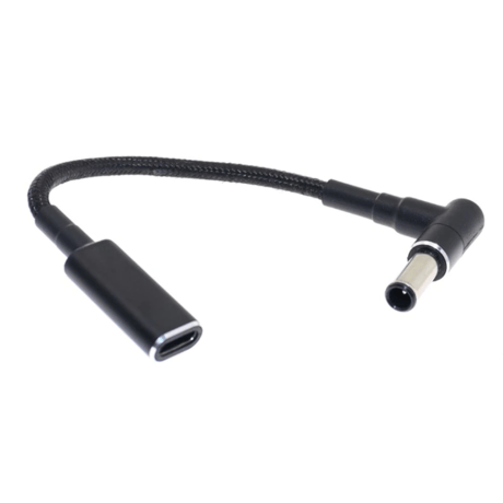[PDE-6544] 100W 対応 eMarker内蔵 USB PD トリガーケーブル DC18V-20V 電源プラグ 充電用ショートケーブル ノートパソコン用 (6.5mm×4.4mm)