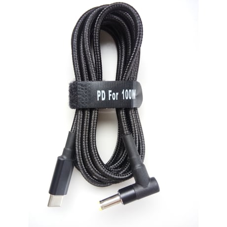 100W/5A対応 eMarker内蔵 USB PD トリガーケーブル DC 18V-20V 電源プラグ 充電用ケーブル 1.8m HP 用 (4.8mm/1.7mm)