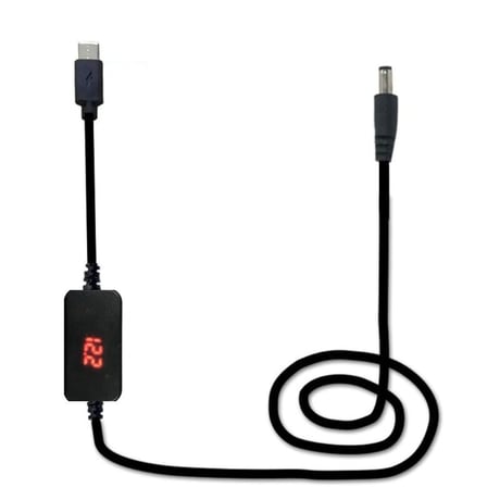 電圧表示機能付き エフェクター用 PDトリガーケーブル DC プラグ 外径5.5mm/内径2.1mm  センターマイナス(12V)