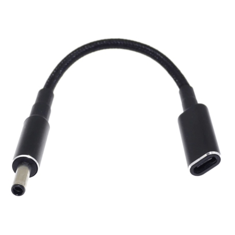 [PDE-4530DELL] 100W 対応 eMarker内蔵 USB PD トリガーケーブル DC18V-20V 電源プラグ 充電用ショートケーブル DELL用 (4.5mm×3.0mm)