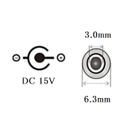 [PDE-15V-6330] eMarker内蔵 USB PD トリガー ショートケーブル DC15V  (6.3mm×3.0mm)