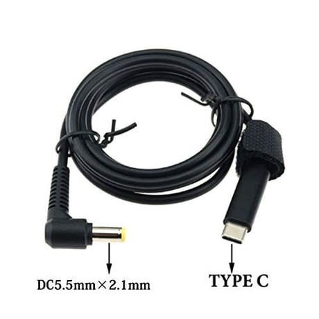 [PDC-5525] USB Type-C PD トリガーケーブル DC 20V 電源プラグ 充電ケーブル 1.5m acer 東芝 ASUS Lenovo 用 (5.5mm/2.5mm)